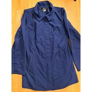 Dennis By Dennis Basso Jacket Rain Coat Blue Lined Women's Size Small